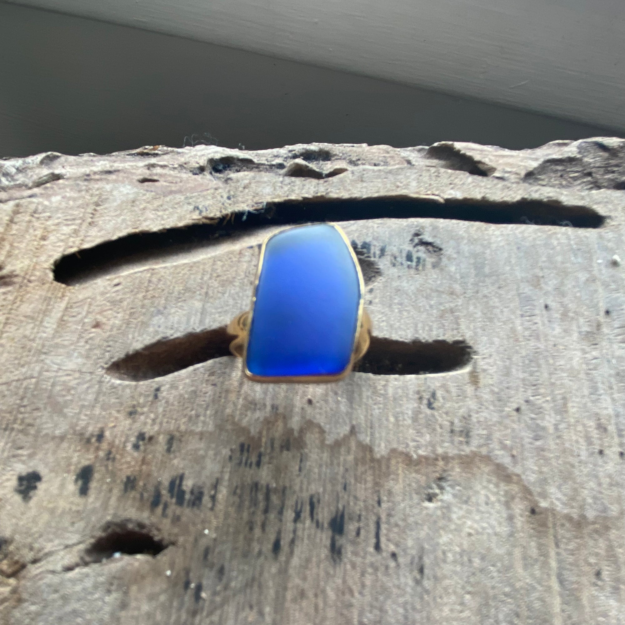 Alchemia Cobalt Blue Recycled Glass Ring