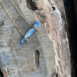 Blue Kyanite Scales 14k Gold Filled Necklace