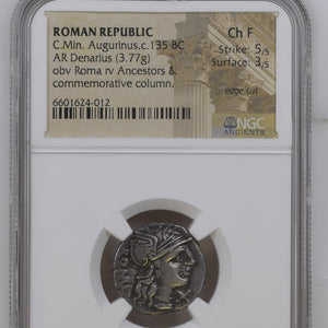 Roman Republic - AR Denarius - Roma - Circa 135 BC