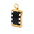 Onyx + Mother of Pearl Pendant.  Handcrafted in 24K Gold mount with Hammered Silver.