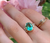 Colombian Emerald Ring with Brilliant White Diamonds in 14k Gold - Size 7 3/4