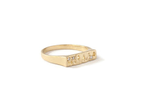Sanctuary Diamond Signet Pinky Ring - Size 6
