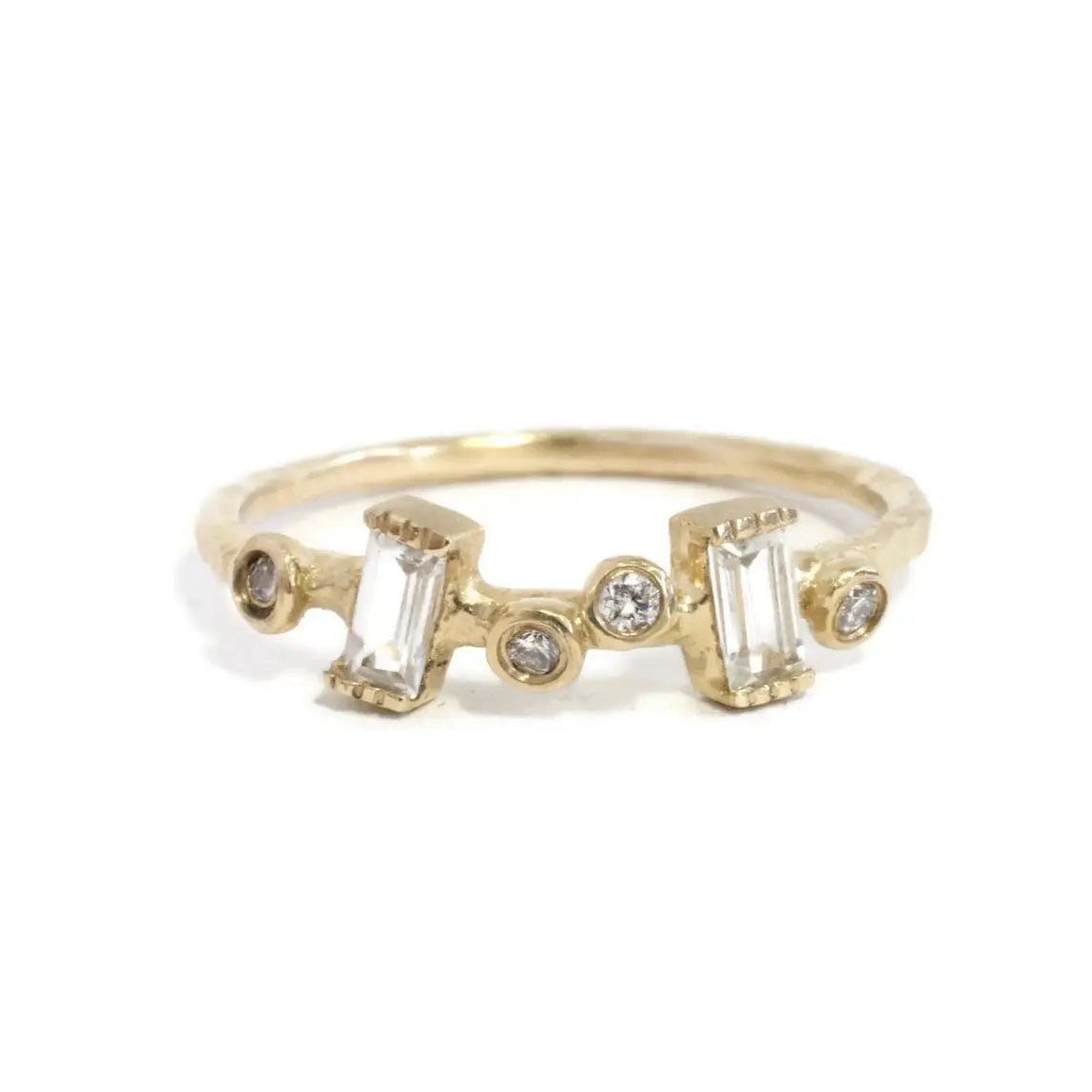 Topaz + Diamond Garden Ring - Size 7.5