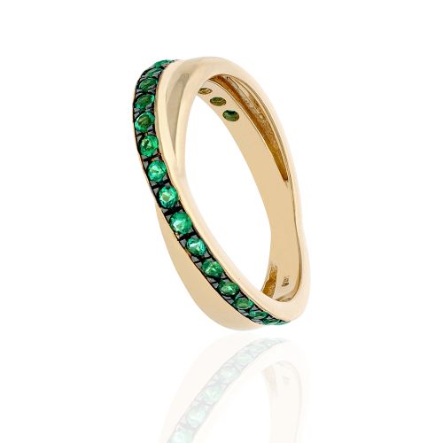 Yellow Gold Emerald Ring in Us Size 6.5