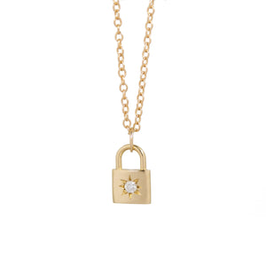 14k Northstar Padlock Necklace