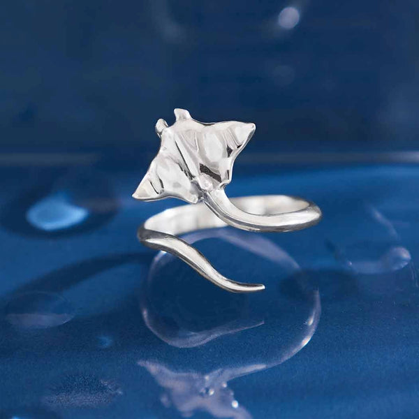 リール IOS ABUcardinalhandle adjustablesilver Sterling Silver Adjustable Stingray Ring - Shipwreck Treasures of