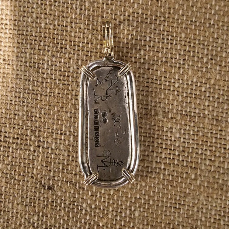 Limited Edition - Atocha Silver Bar Pendant - Mounted in 14K gold