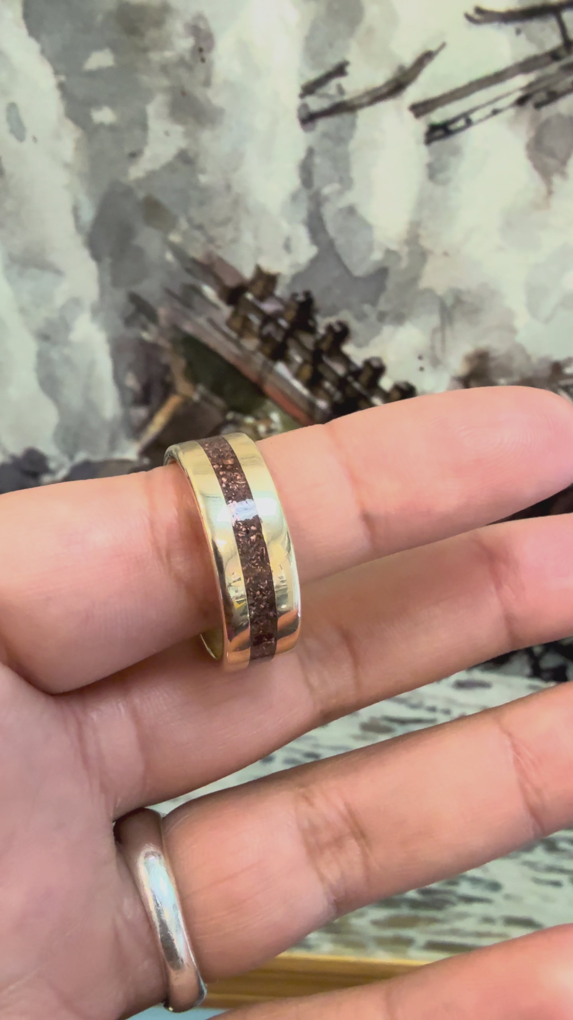 Atocha Copper - Custom Ring created with 14k Gold and Atocha Copper Inlay.