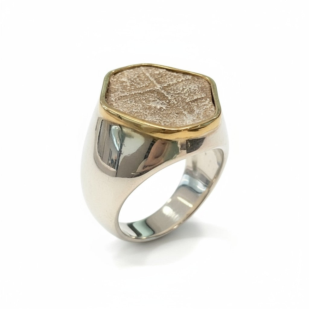 Nuestra Señora de Atocha Shipwreck - 1 Reales - Presented in a custom sterling ring with 14K bezel.