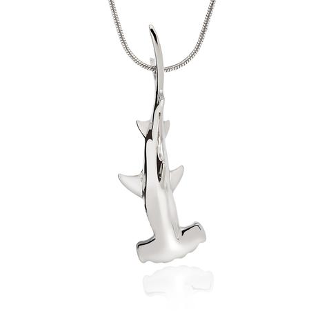 Sterling Silver - Hammerhead Pendant - with 18" Sterling Silver Chain