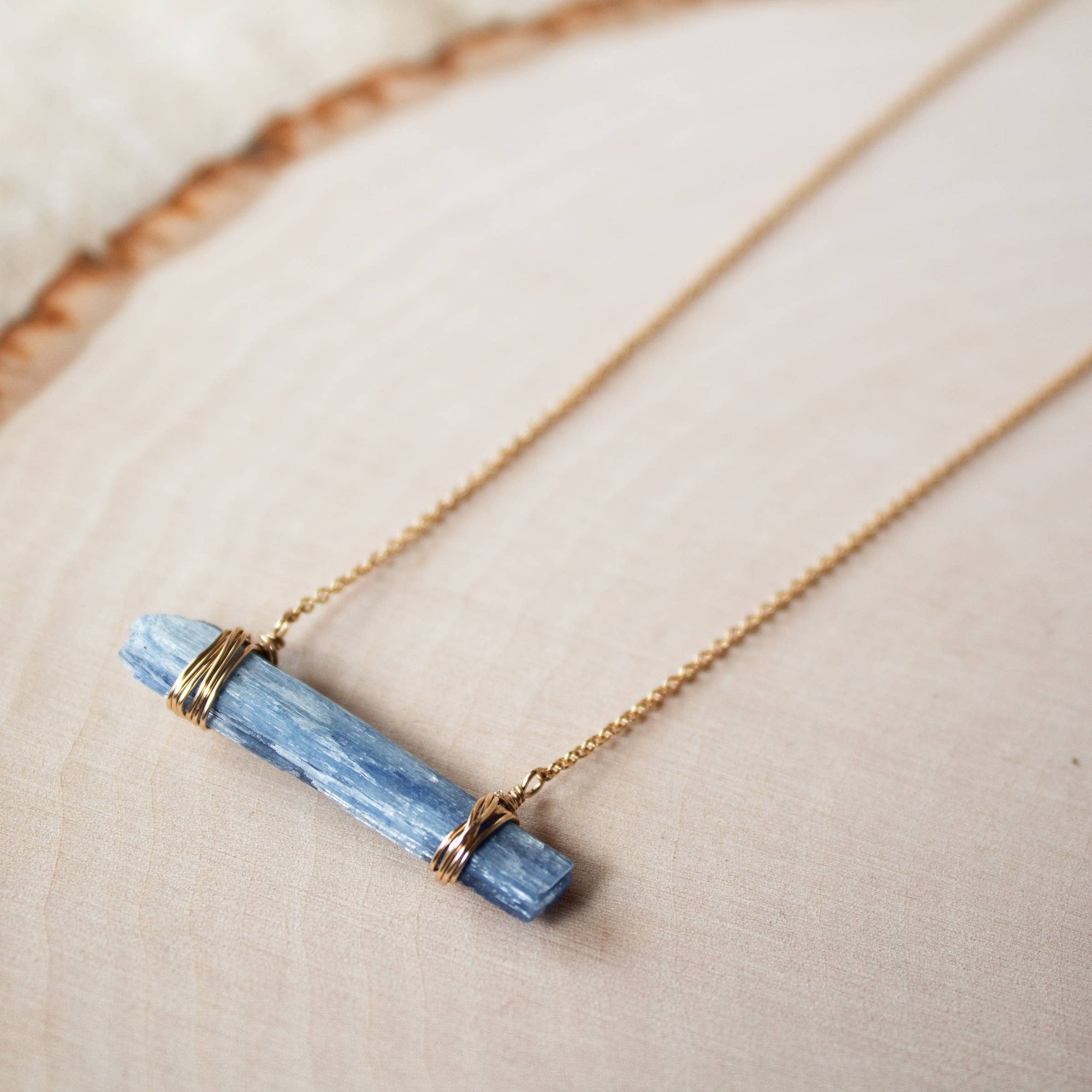 Blue Kyanite Scales 14k Gold Filled Necklace