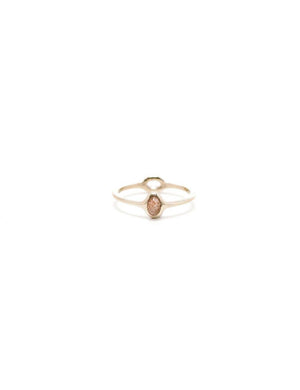 14k Yellow Gold Day & Night Ring - Size 7