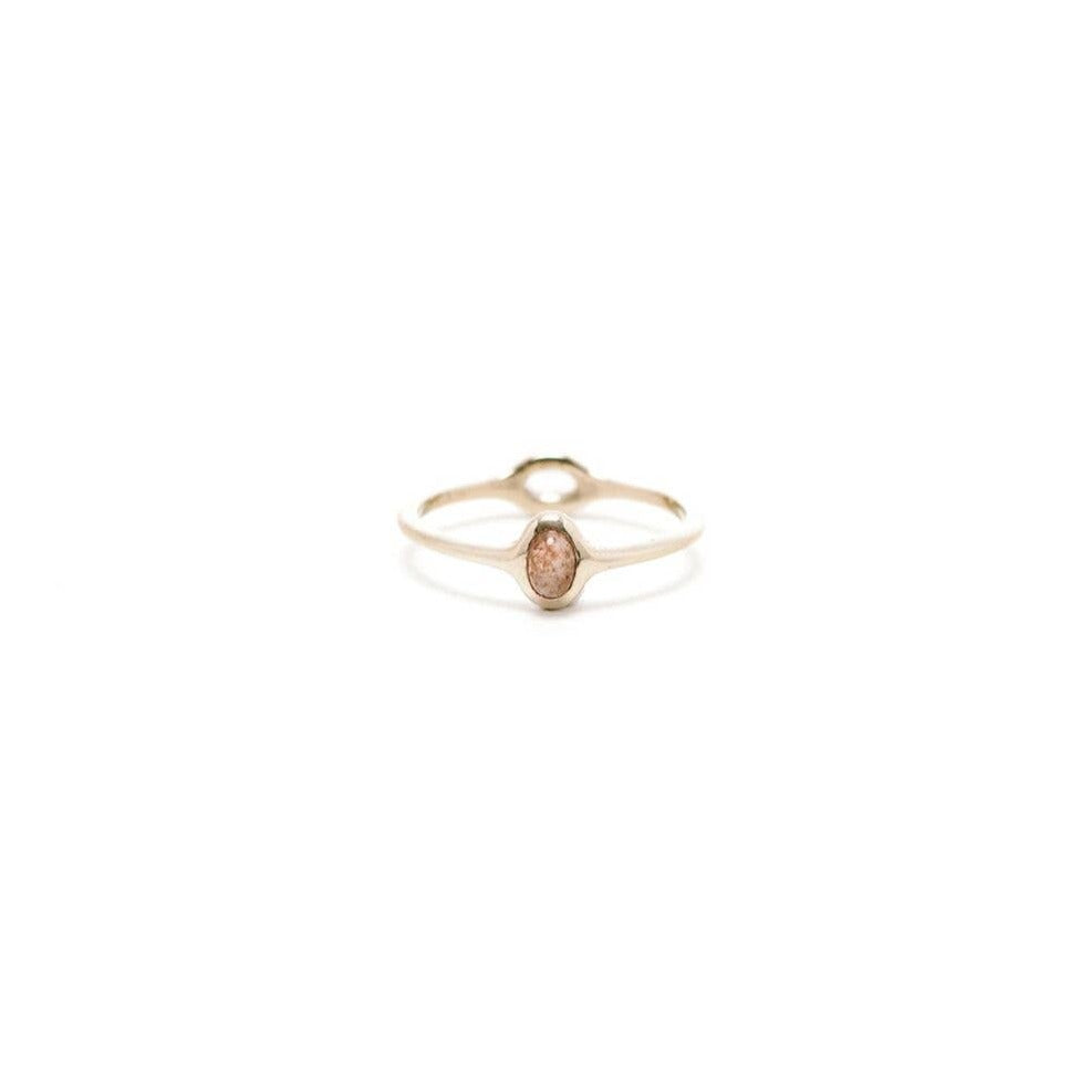 14k Rose Gold Day & Night Ring - Size 8