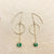 Raw Emerald Crystal 14k Gold Filled Moon Drop Earrings