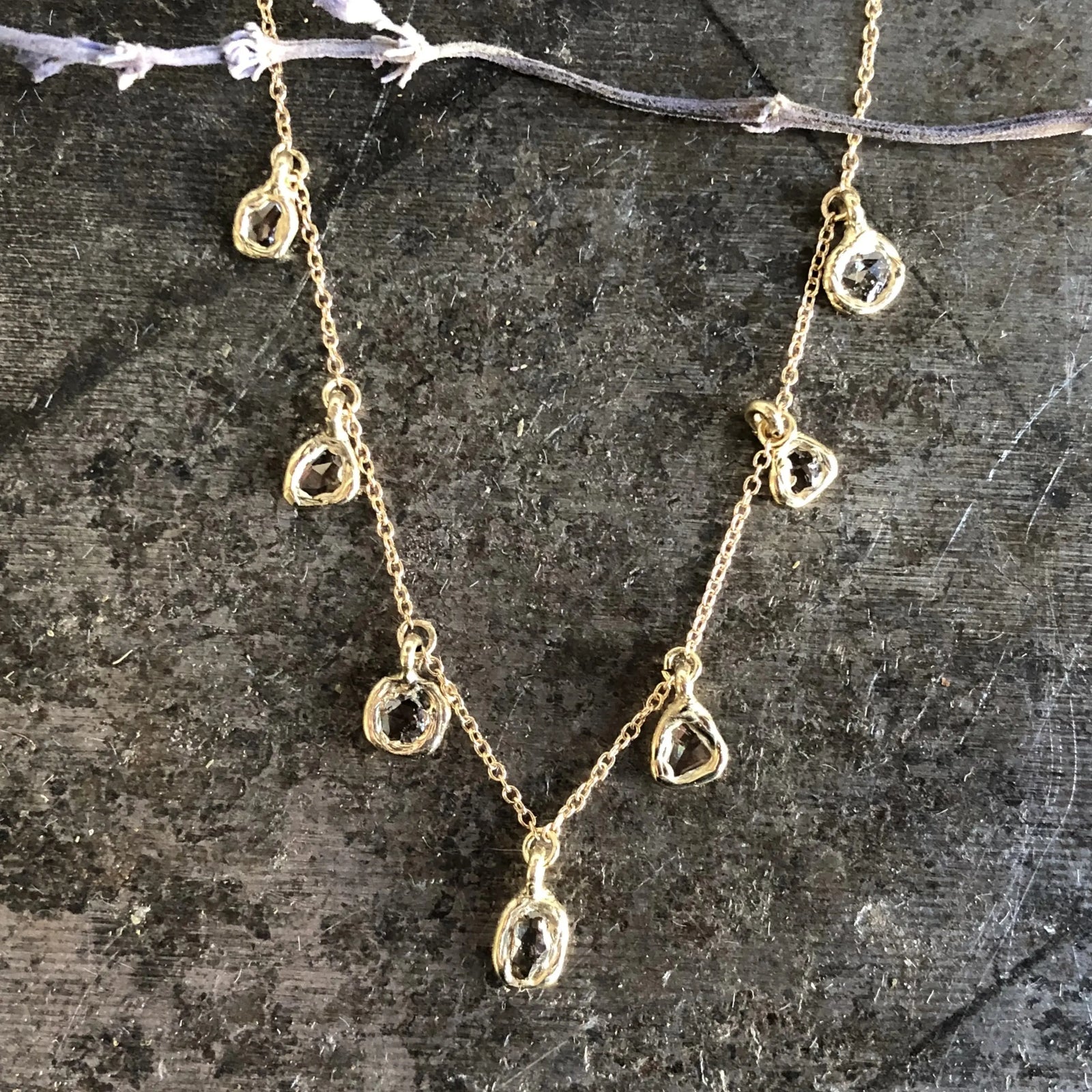 Mirage Cascade Necklace - 14k gold & Diamonds