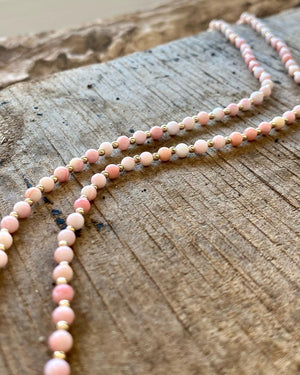 Conch Shell and 14k gold beads necklace - 22" length.