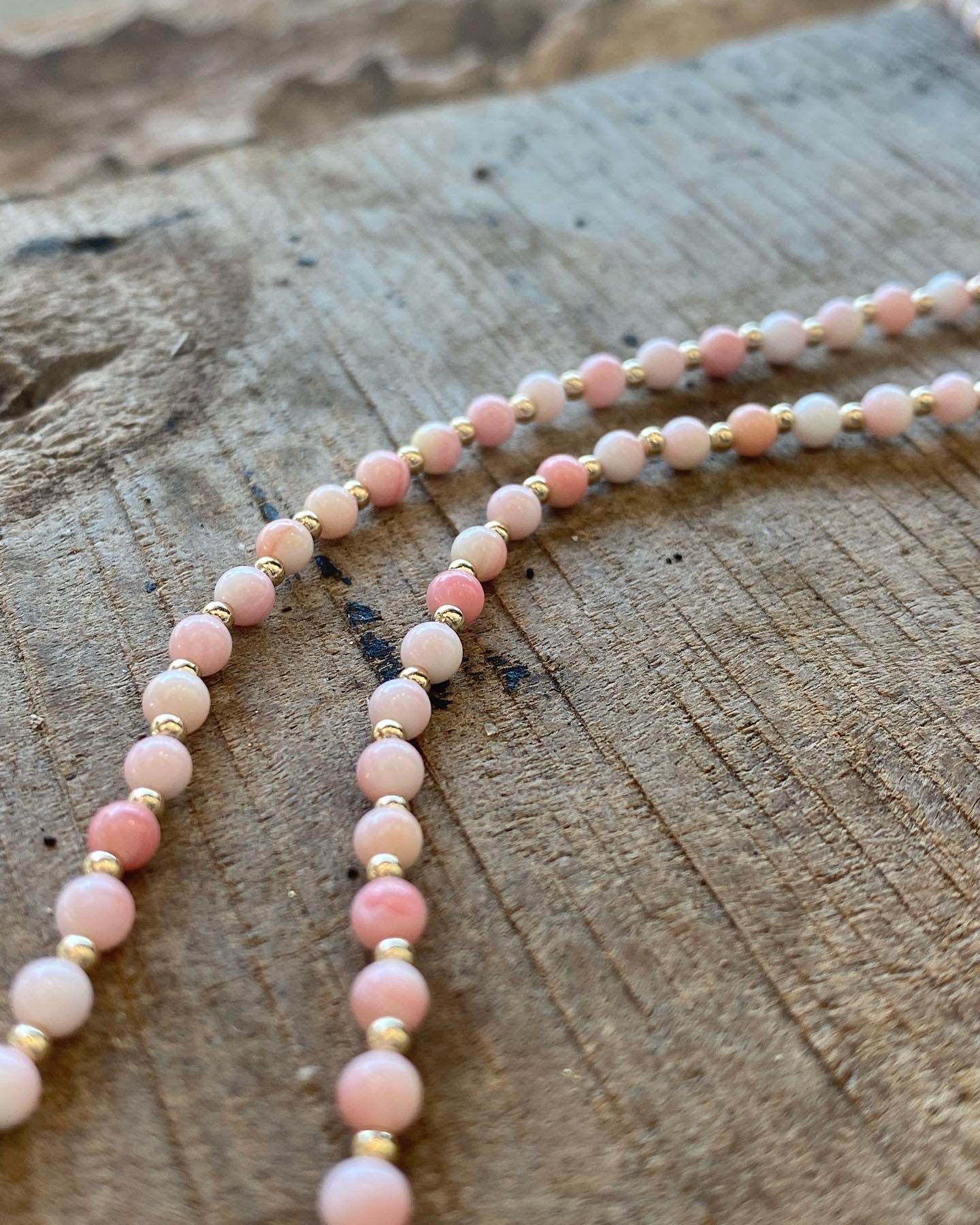Conch Shell and 14k gold beads necklace - 22" length.