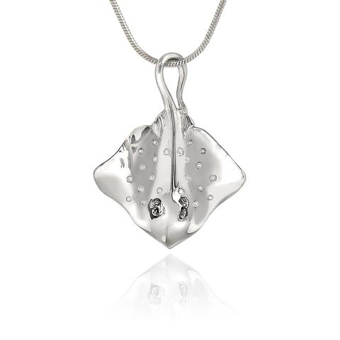 Sterling Silver Sting Ray Pendant with Sterling Silver chain