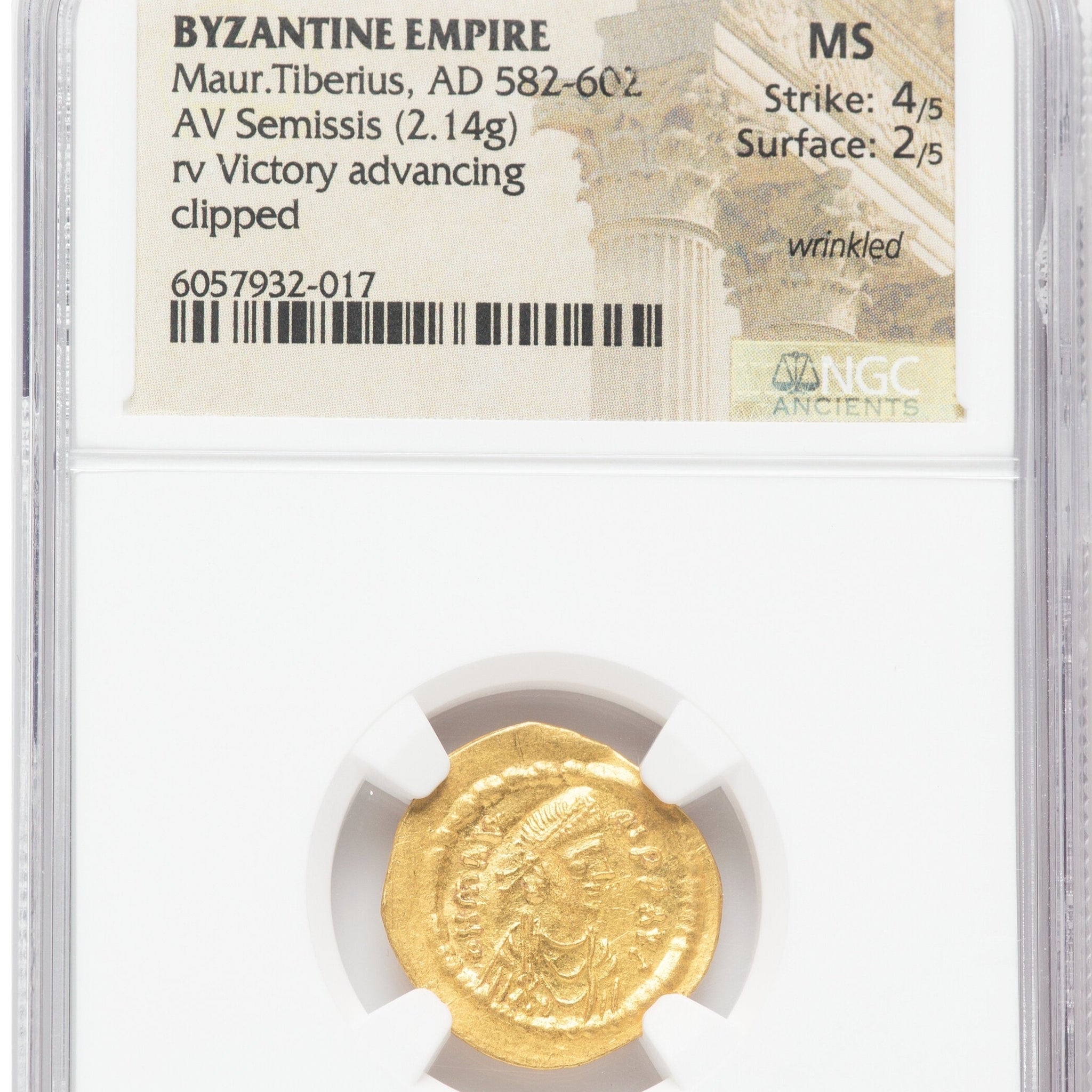 Ancient Byzantine gold - AV Semissis - Emporer Maurice Tiberius
