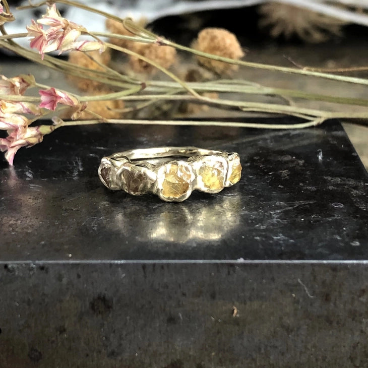 Flower Crown Ring - 14k w/ Yellow Sapphires