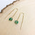 Raw Emerald Crystal 14k Gold Filled Threader Earrings