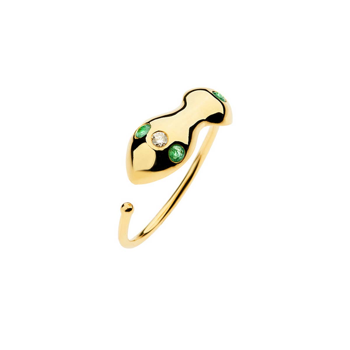Rhea Ring - Gold, Emerald, Diamond