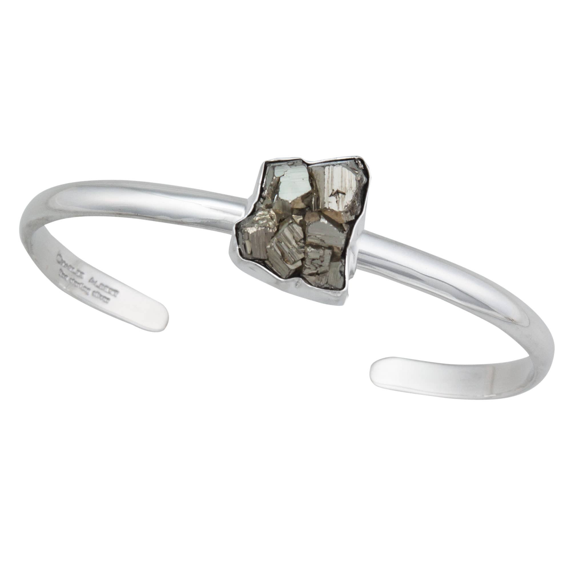 Sterling Silver Cuff with Pyrite