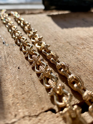 .Custom 14K Gold Shackle Chain - Hand Cast