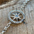 Compass Rose Bracelet -  Sterling Silver with Blue Zircon and White Crystals