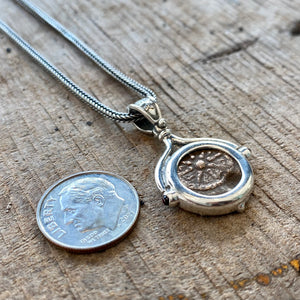 Ancient Biblical Coin - Widow's Mite - Circa 103-76 BCE - Presented in a Sterling Silver Mount