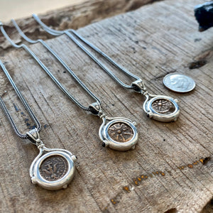 Ancient Biblical Coin - Widow's Mite - Circa 103-76 BCE - Presented in a Sterling Silver Mount