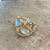 14k Gold Ring with Rainbow Moonstones - Size 5