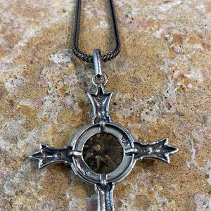 Widows Mite - 2,000 year old Biblical coin minted in Judea during the time of "Jesus Christ" - Sterling Silver Cross Mount