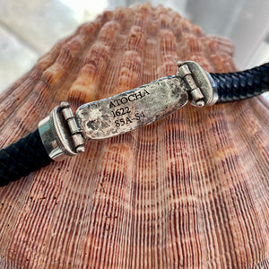 Nuestra Señora de Atocha - Atocha Silver Bar Bracelet in Leather - Limited edition piece - Handcrafted from Atocha silver in its purest form.