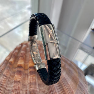 Nuestra Señora de Atocha - Atocha Silver Bar Bracelet in Leather - Limited edition piece - Handcrafted from Atocha silver in its purest form.