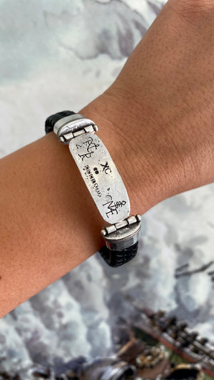 Nuestra Señora de Atocha - Atocha Silver Bar Bracelet in Leather - Limited edition piece - Handcrafted from Atocha silver in its purest form.