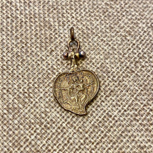 Religious Shipwreck Medallion (El Bueno Consejo) - Domenico Heart Pendant Patron Saint of Astronomers