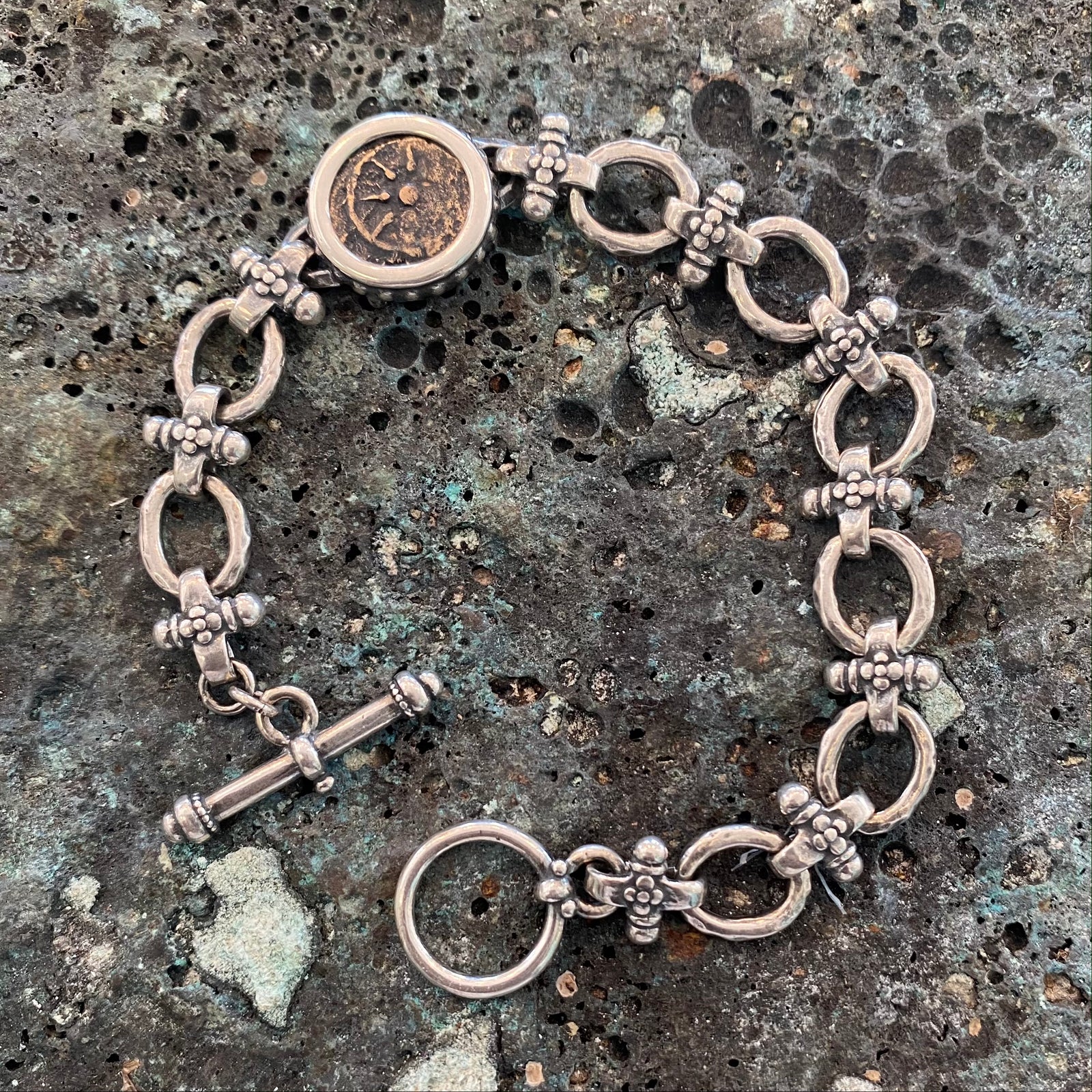 Ancient Widows Mite - Sterling Silver Bracelet