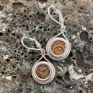 Widows Mite - Classic Coin Earrings with Sterling Silver Hooked Closure