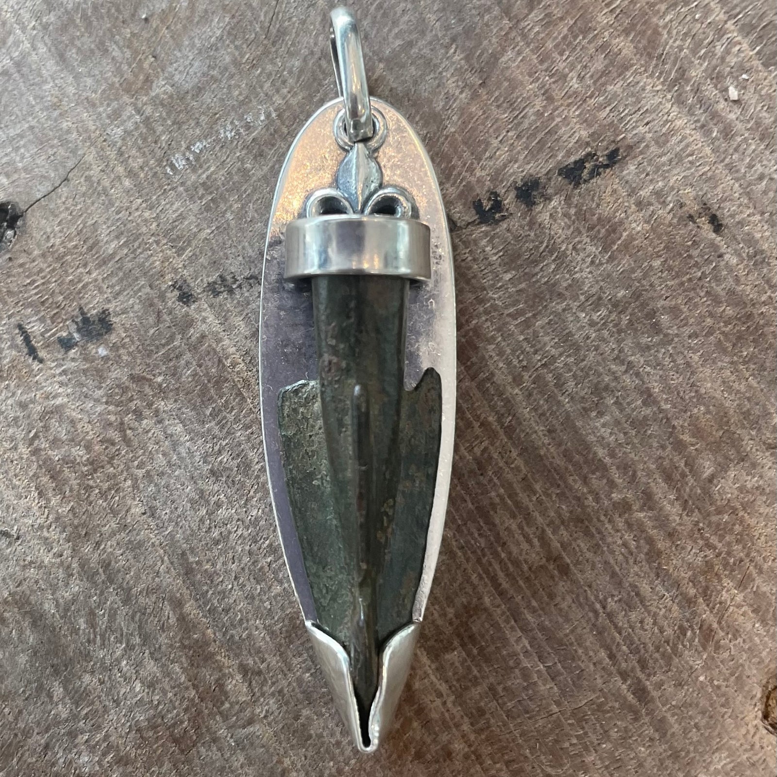 Ancient Roman Arrowhead - Authentic Luristan Bronze - Circa 1000-500 BCE -  Presented in a Sterling Silver Pendant