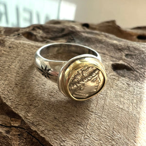Ancient Greece - AR Tetrobol - Histiaia - Circa 340-330 BC - Presented in a 14K Ring