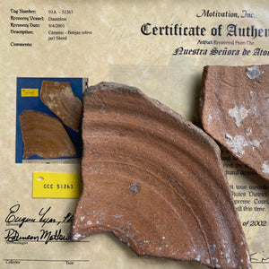 Nuestra Señora de Atocha Shipwreck - Ceramic Botijas (Olive jar sherd)