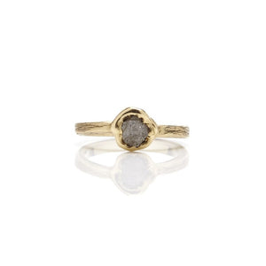 Rough Natural Diamond Solitaire Ring