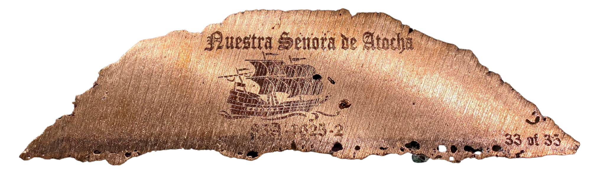 Atocha Shipwreck Copper - Ingot Slice #33 - Weight: 368 grams