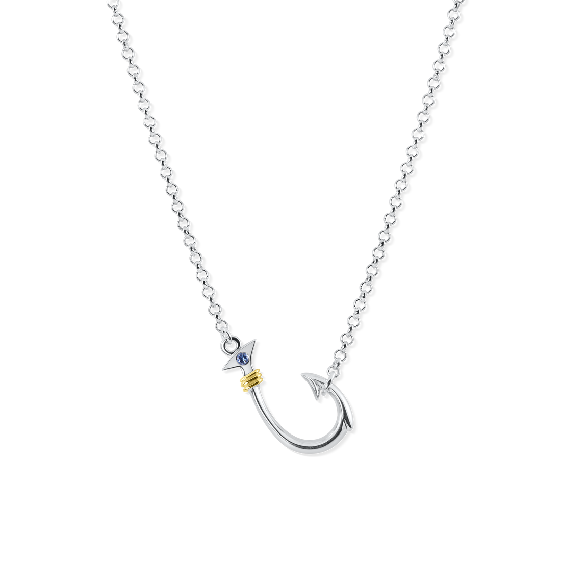 Sterling Silver Fish Hook Necklace