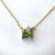 Tourmaline Opal and Diamond cluster necklace 14k solid gold