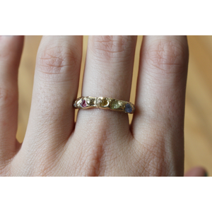 14k Gold Rainbow Ring - Size 7