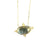 14k Teal Tourmaline Necklace on 17" Gold Chain