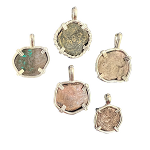 Authentic Spanish Maravedis Copper Coin - Minted in Segovia, Spain - Presented in a Sterling Silver Mount