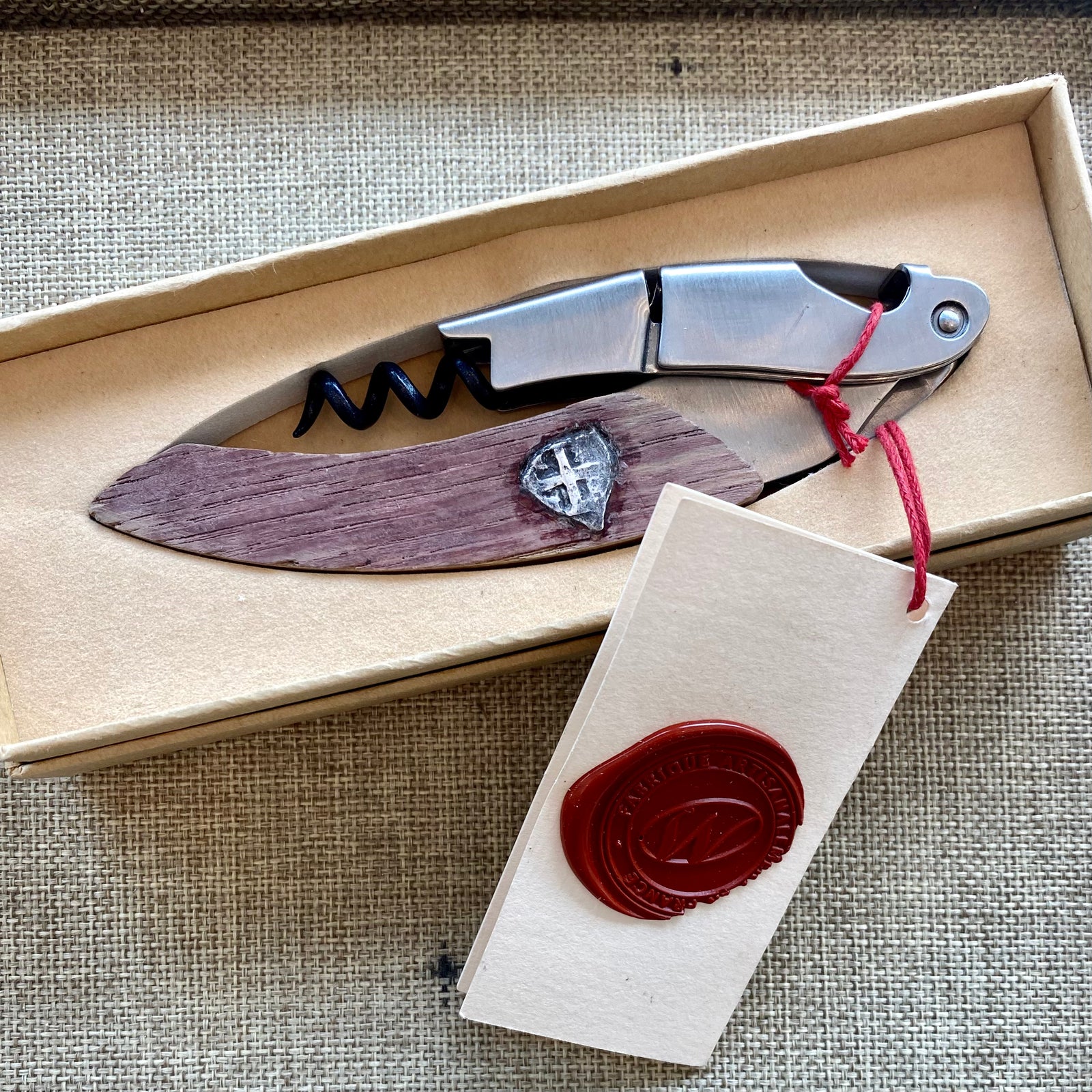 Wine Opener/Corkscrew (Origine fut de Chene) - 1/2 Reales Beachcomber series coin Inlay